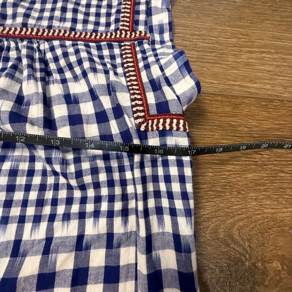 J. Crew Crewcuts Girls Gingham Navy Dress Embroidered Lined Sz 14 Summer/Fall - Picture 4 of 11